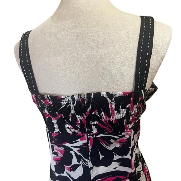 Y2K Floral Sundress Size S | Black White Pink | Fit and Flare | By Kim Rogers - Picture 9 of 15